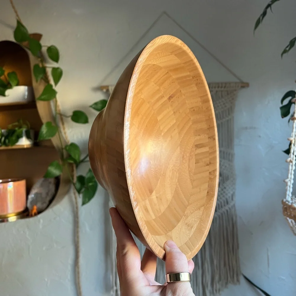IKEA GRÖNSAKER Serving bowl, Bamboo Wooden Bowl Serving/Mixing Bowl